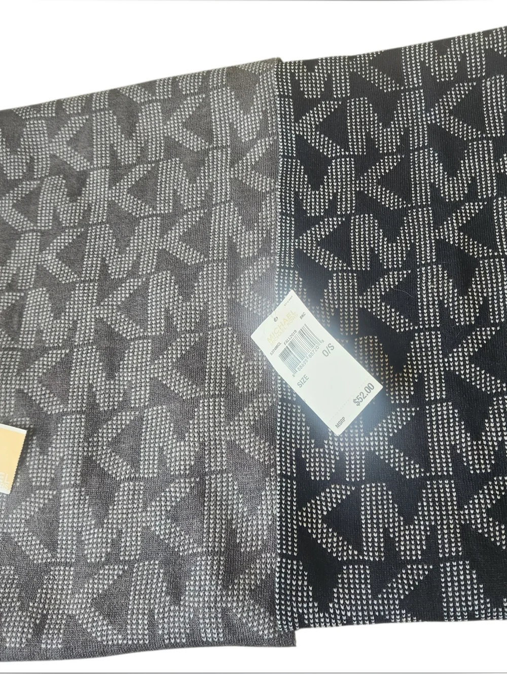 Set Of 2 Michael Kors Reversible Monogram Scarfs